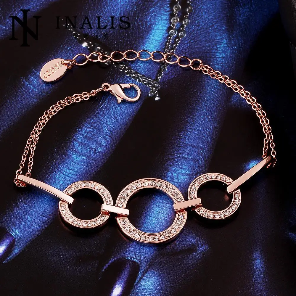 Ювелирные Изделия Браслеты Для Женщин Золото Циркон Браслет Femme Pulseira Masculina INALIS