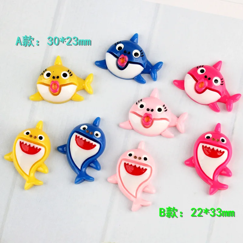

10pcs Resin kawaii cabochon shark dolpin nautical fish charms diy jewelry making ornament craft decoration material