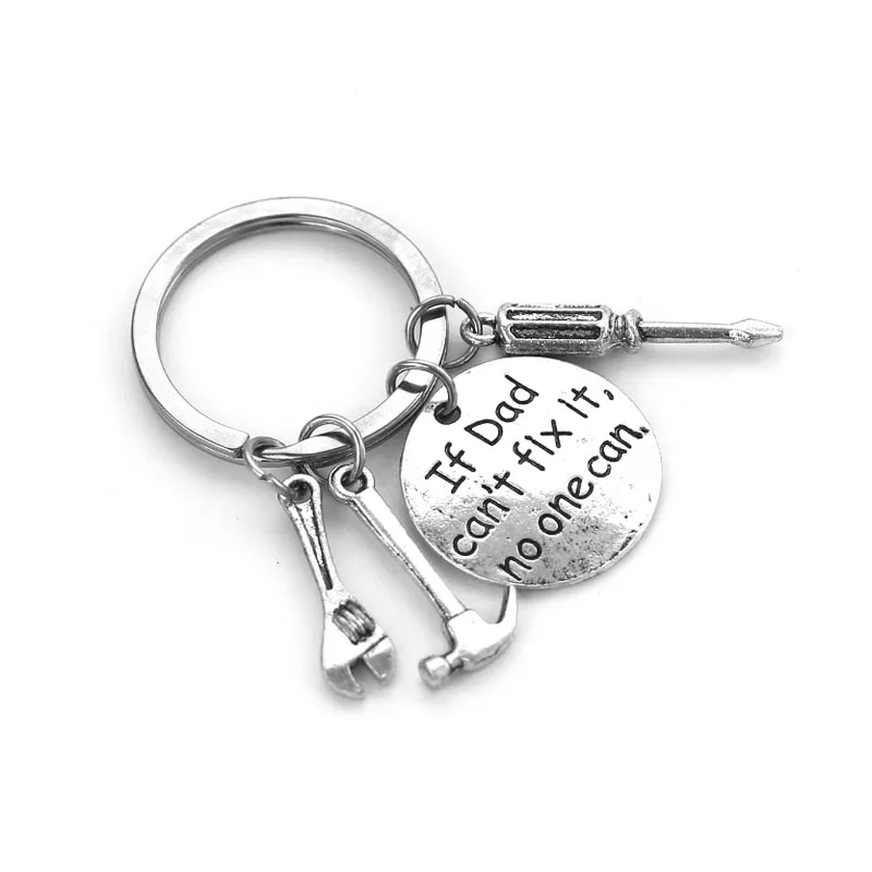 

1PC "If Dad Can't Fix It No One Can" Hand Tools Keychain Daddy Key Rings Gift for Dad Fathers Day, Father Key Chain Accessories