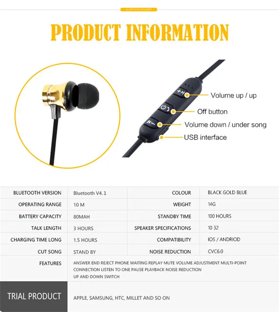 XT11 Спортивные Беспроводные Bluetooth наушники, стерео гарнитура, водонепроницаемые магнитные наушники с микрофоном для iPhone, Android