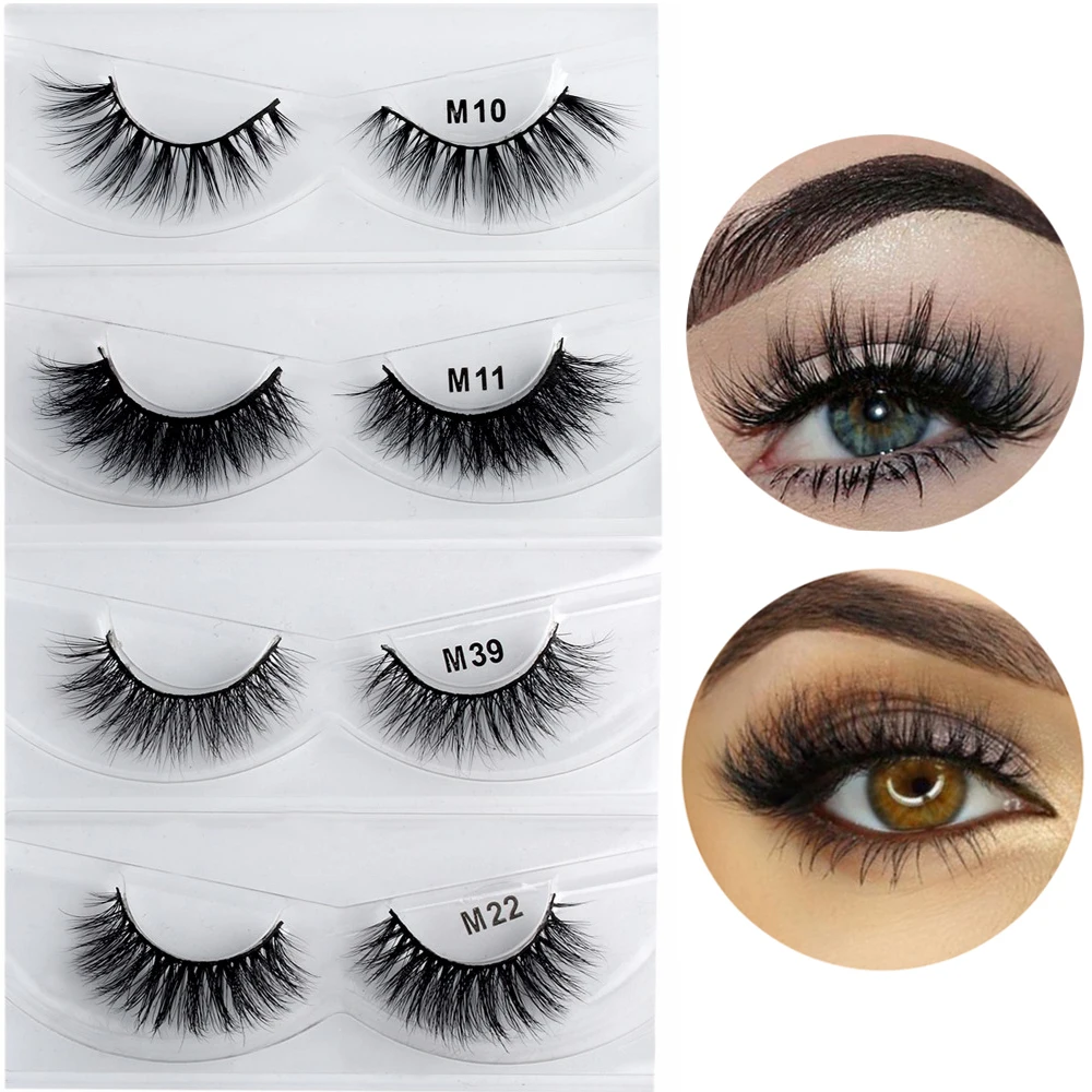 1 Pair Natural Makeup 3D False Eyelashes Dense Multi Layer Thick Long