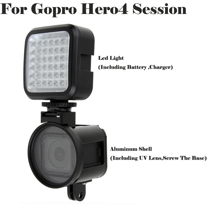 Алюминиевый защитный чехол для Go pro hero 4 session Hero 5 ультрафиолетовая Крышка