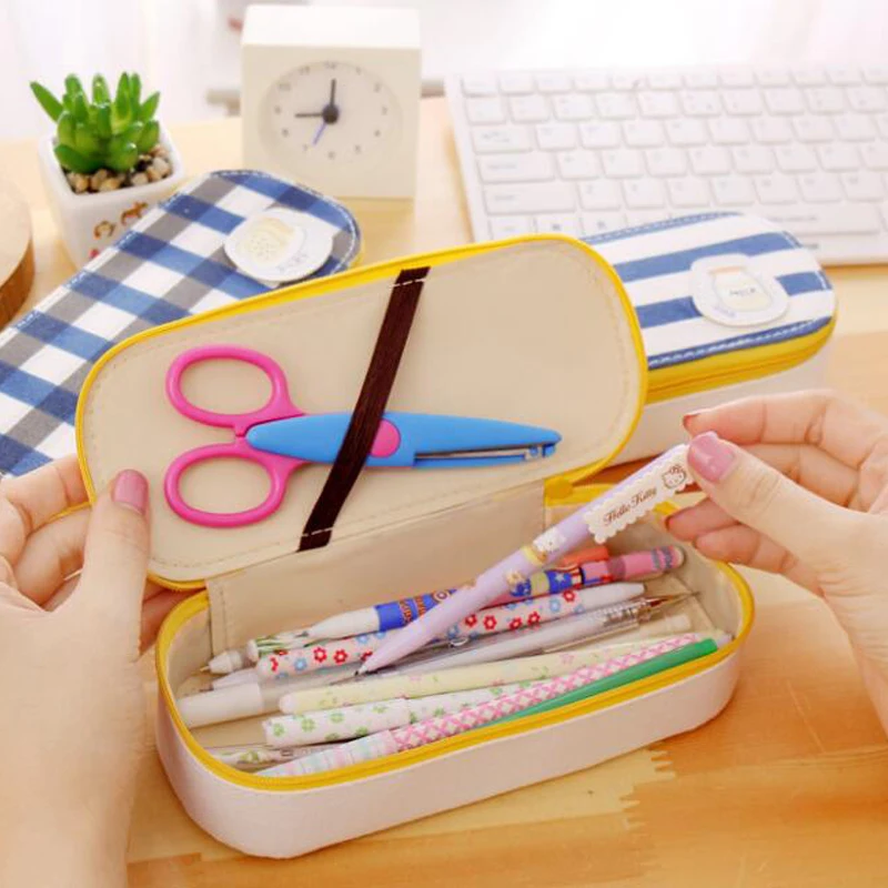 Холст креативный пенал Корея объемный пенал коробка простой пенал для карандашей сумка офисные принадлежности
