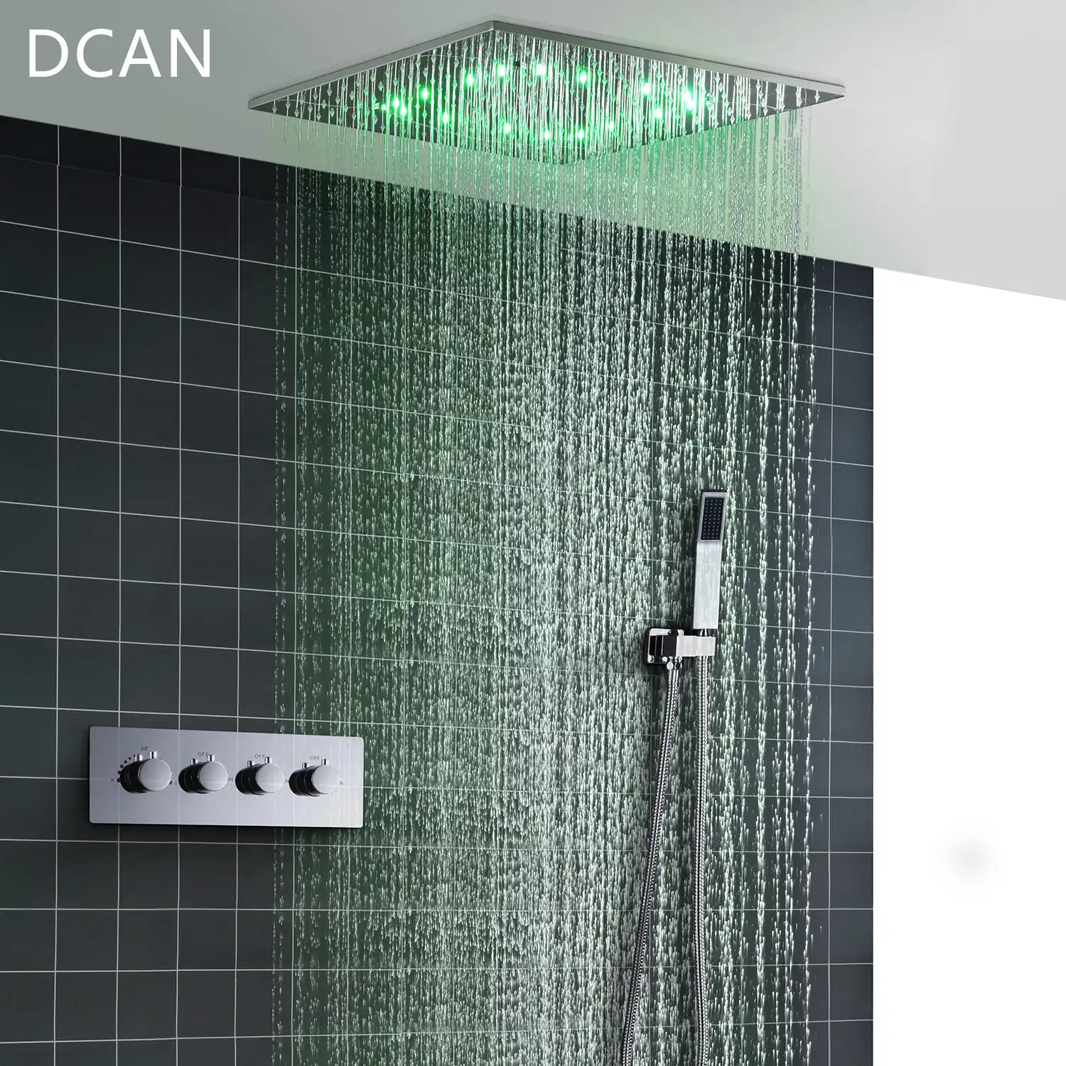 9 Function Shower Heads Light Big Rain Shower 700x380mm Large Waterfall