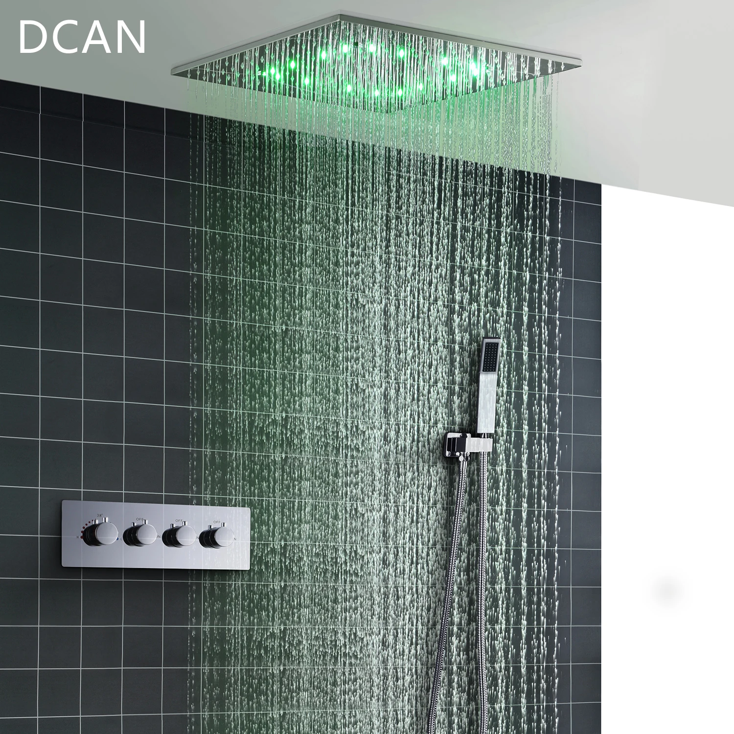 Chrom ABS Dusche Schiene Kopf Schieberegler Halter Einstellbar 20mm-25mm Klammer