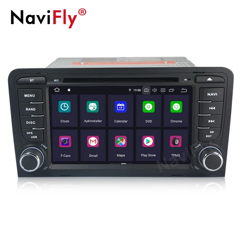 Top NaviFly IPS DSP Android9.0 CAR DVD GPS For Audi A3 8P 2003-2012 S3 2006-2012 RS3 Sportback 2011 multimedia player stereo radio 3
