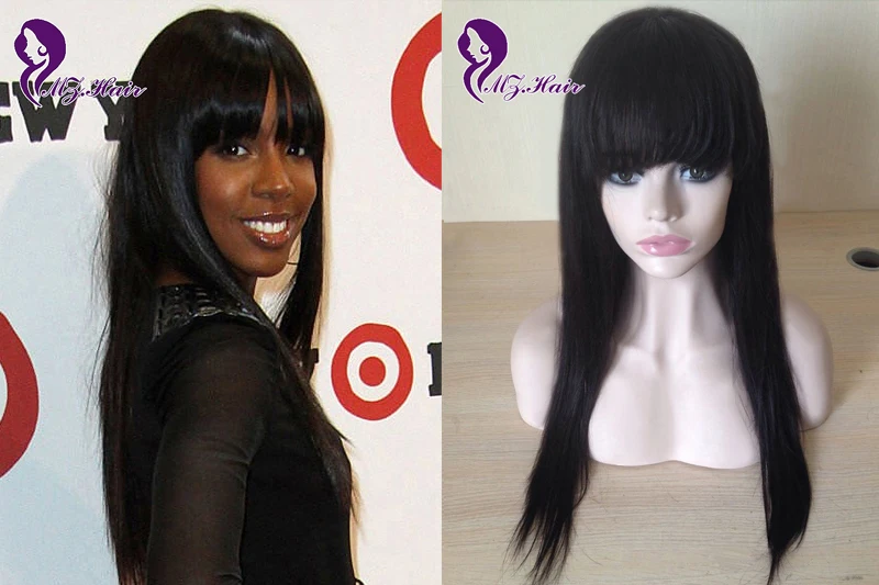 Fashion Black Girl S Hairstyles Best Human Hair Wig Full Bangs
