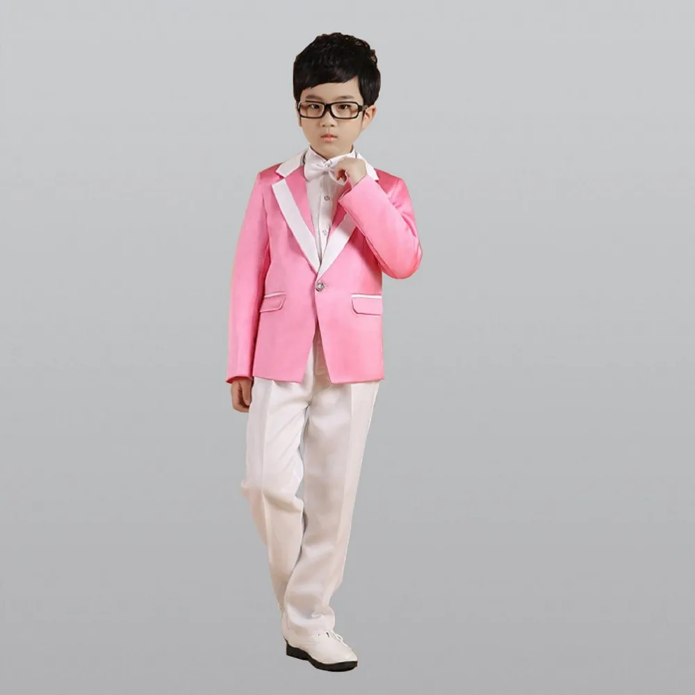 Розовый (куртки + брюки галстук-бабочка рубашка пальто) Костюмы для мальчика