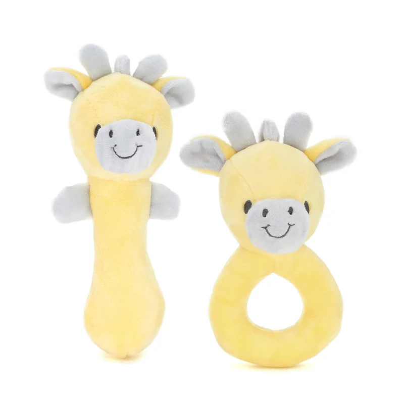 Muslinlife детские погремушки-мобильные телефоны милые детские игрушки Мультяшные животные ручной Колокольчик погремушка мягкий малыш Oyuncak плюшевые Bebe игрушки 0-12 месяцев - Цвет: giraffe 2pcs set