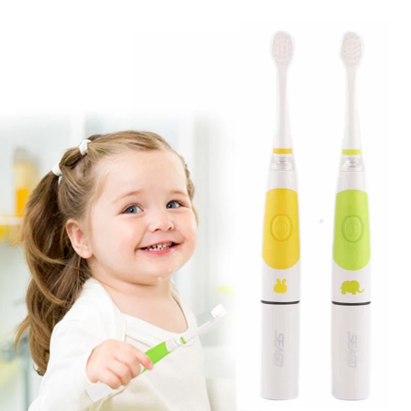 Seago children electric toothbrush intelligent LED light soft bristle