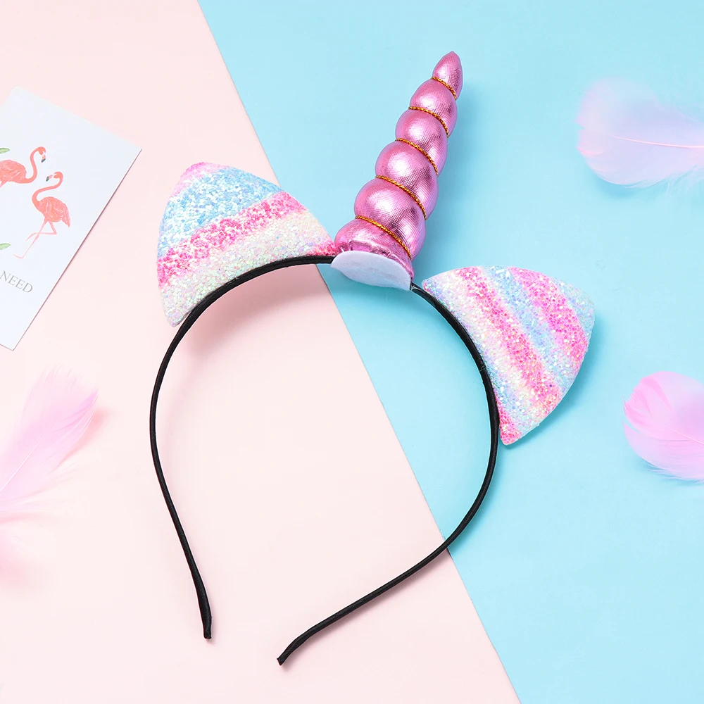New Colorful Unicorn Hair Accessories For Kids Girls Glitter Laser