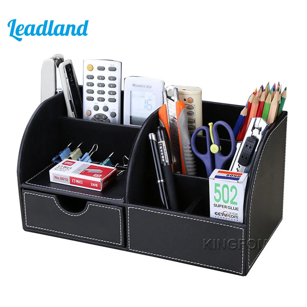 Suporte dos Artigos de Papelaria 6 slots de metade de Color : Black And Brown