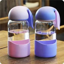 Милый кролик стеклянная чашка для кофе кружка высокая бутылка для воды для девочки Студенческая чашка Tmubler боросиликатное стекло портативная кружка для воды