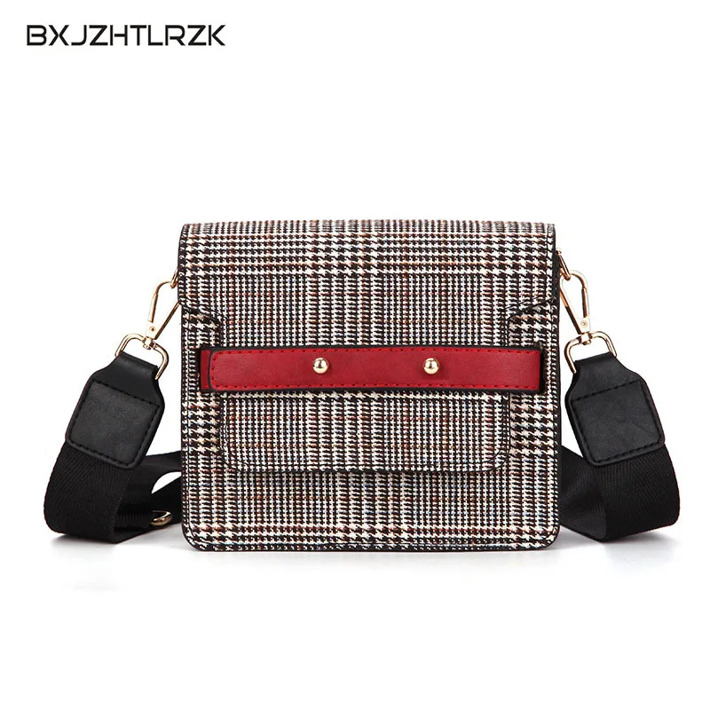 

Winter New Brand Women Plaid Totes Hotsale Hasp Cover Small Flap Single Handbag Lady Party Messenger Ccrossbody Shoulder Bag
