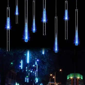 

LumiParty 8pcs 30cm Hollow Waterproof LED Meteor Shower Lamp Light Stick Decoration