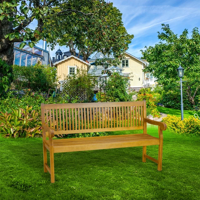 5 foot acacia garden patio bench with arms outdoor wooden garden furniture dropshipping - Patio Benches 5 foot acacia garden patio bench with arms outdoor wooden garden furniture dropshipping - Patio Benches