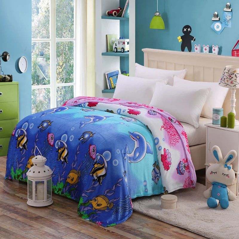 

bedspread blanket 200x230cm High Density Super Soft Flannel Blanket to on for the sofa/Bed/Car Portable Plaids