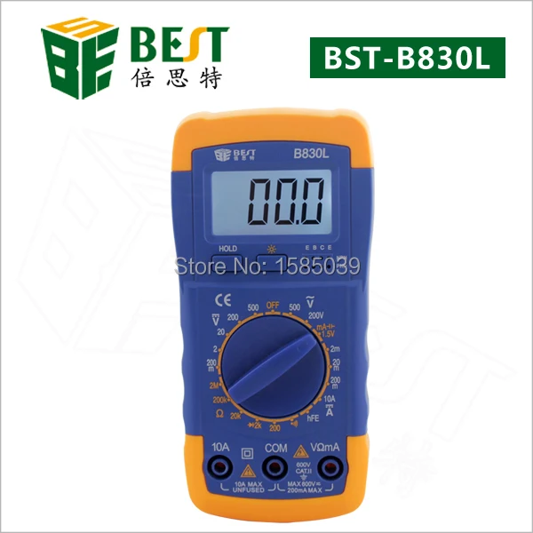 

free shipping Portable BEST-B830L 3 3/4 LCD Display Digital Multimeter handhold tester