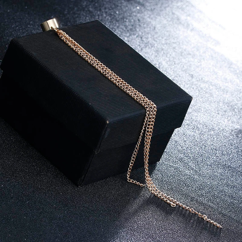 European Fashion Long Metal Chains Tassel Ear Clip Earrings for Women