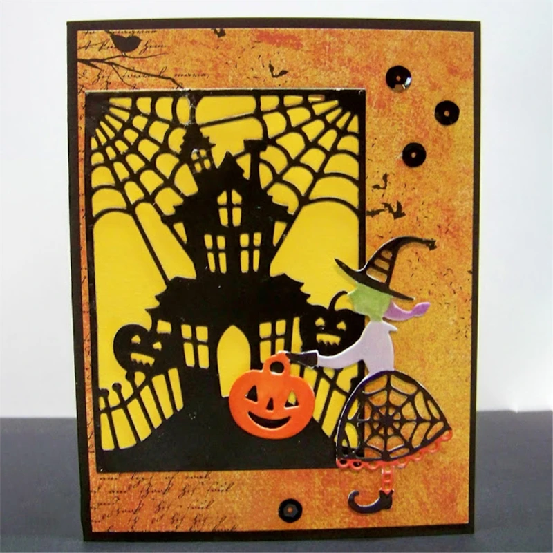 

GJCrafts Haunted House Dies for Scrapbooking 2019 New Metal Cutting Dies DIY Album Embossing Paper Craft Die Cut Card Making