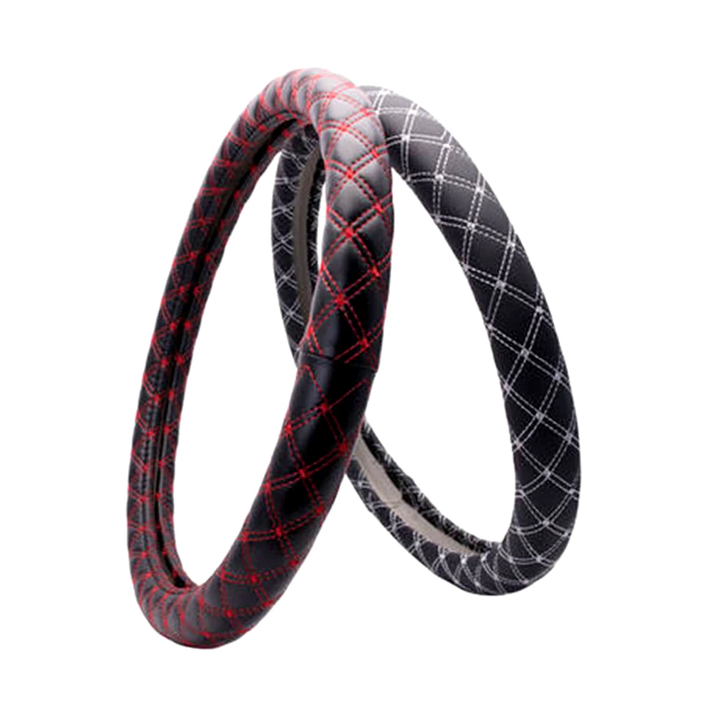 GLCC Interior Accessories Car Braid Steering Wheel Cover Leather Faux Universal 36~38cm Cover On The Steering Wheel Handmade GLCC Interior Accessories Car Braid Steering Wheel Cover Leather Faux Universal 36~38cm Cover On The Steering Wheel Handmade