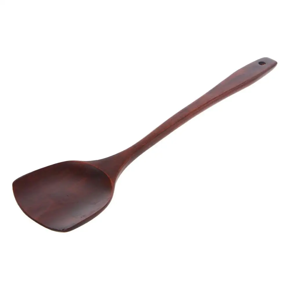 Bamboo Spoon Natural Health Wood Kitchen Accessories Slotted Mixing Shovels Holder Cooking Utensils Dinner Food Wok Supplies - Цвет: Коричневый