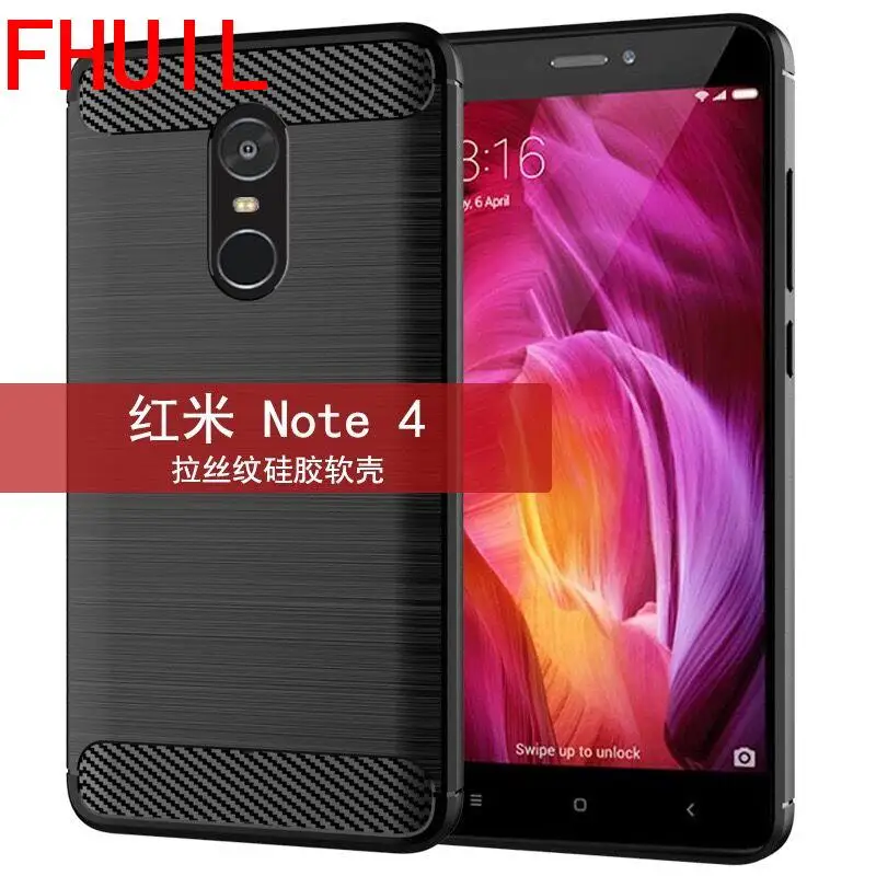 

Phone Case For Redmi Note 4 Carbon Fiber Bumper Shockproof TPU Cases For Xiaomi Redmi Note 4 Silicone Cover Mobile Phone Cases