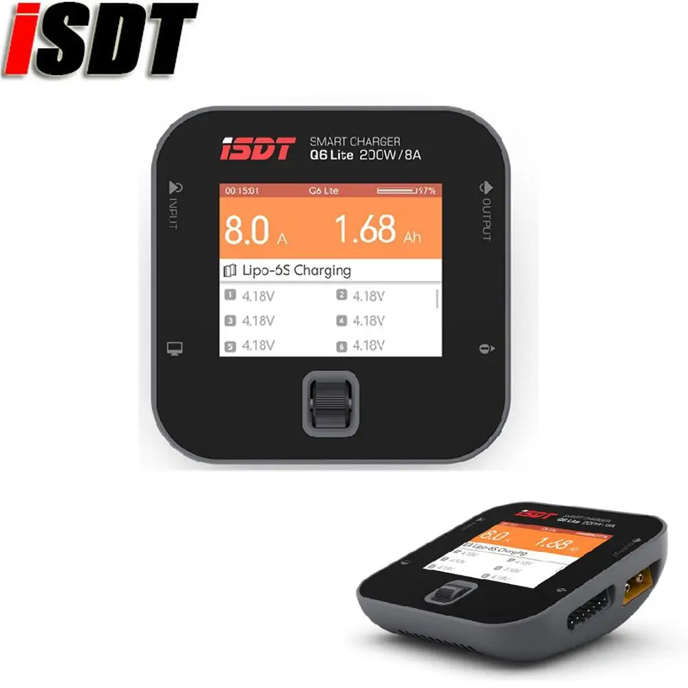 

LeadingStar ISDT Q6 Lite 200W 8A Balance Charger for 2S-6S Lipo Battery MINI Pocket Battery