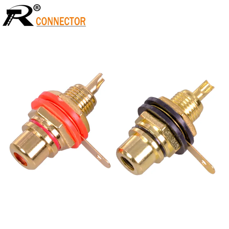 2 шт Роскошные Позолоченный разъем RCA для Панель Крепление Шасси аудио