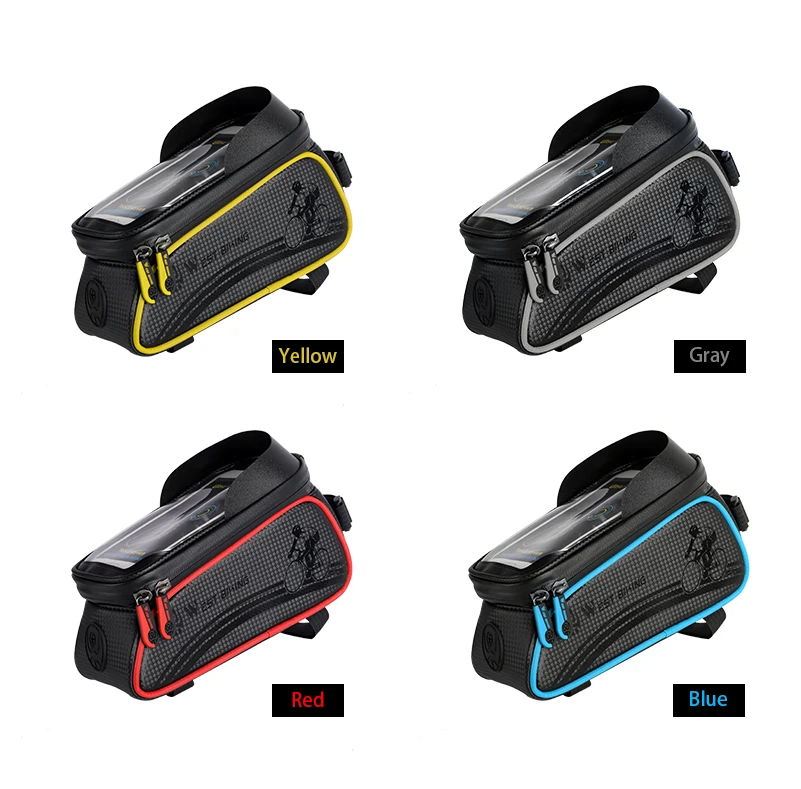 Top WEST BIKING Waterproof Bicycle Bag MTB Mountain Road Bike Frame Bag Touch Screen Phone Case Storage Basket Cycling Accessories 10