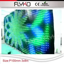10ft на 27ft Синий Твердый видео портативный светодиодный видео занавес фон P100mm