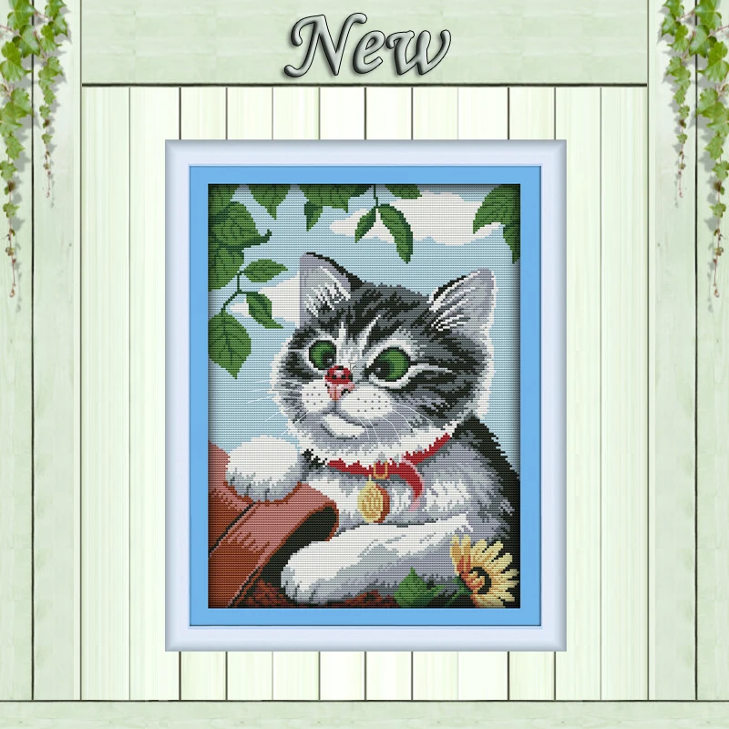 

Lovely cat animal cartoon diy painting counted print on canvas DMC 14CT 11CT chinese Cross Stitch Needlework Set Embroidery kits