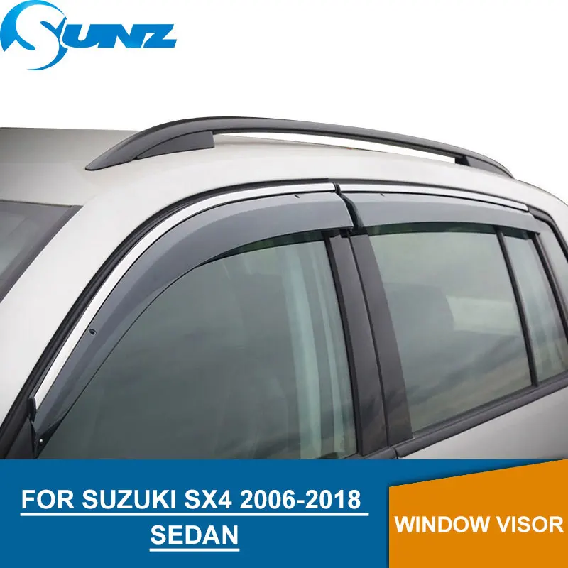 Автомобильный Дверной козырек для Suzuki SX4 2006- седан боковое окно дефлекторы дождевик для Suzuki SX4 2006- седан аксессуары SUNZ