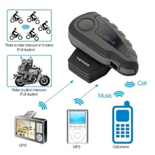 V8 1200M Motorcycle Motorbike BT Bluetooth Helmet Intercom Interphone Headset With Remote Control FM 5 Riders Intercomunicador