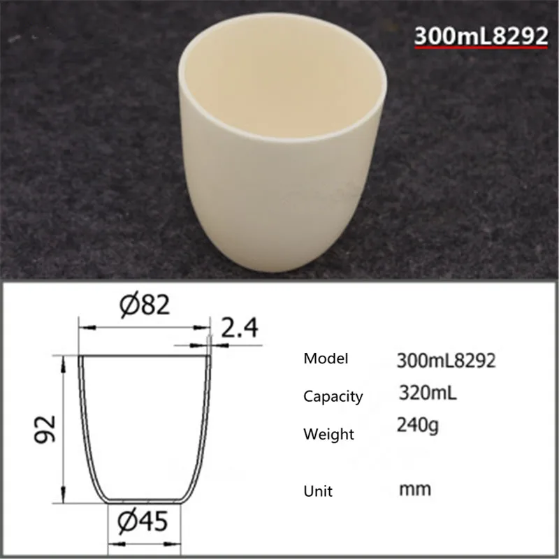 

99.5% corundum crucible/Alumina ceramic crucible/300ml 8292/Temperature resistance 1600 degree / sintered ceramic crucible