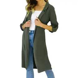 JAYCOSIN 2018 осень модные женские туфли пальто дамы джемпер с длинными рукавами Open Cardi Длинные Верхняя одежда, куртка пальто новый