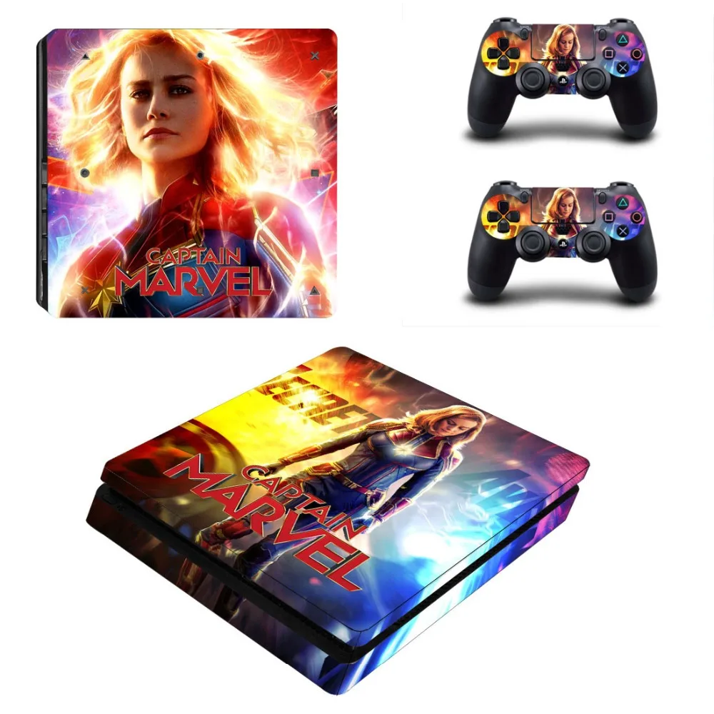 Пленка капитан Марвел PS4 тонкая наклейка на кожу Виниловая для Playstation 4 консоль и 2