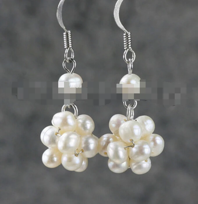 

Hot selling> free shipping 11801 white freshwater pearl earring -Bride jewelry free shipping
