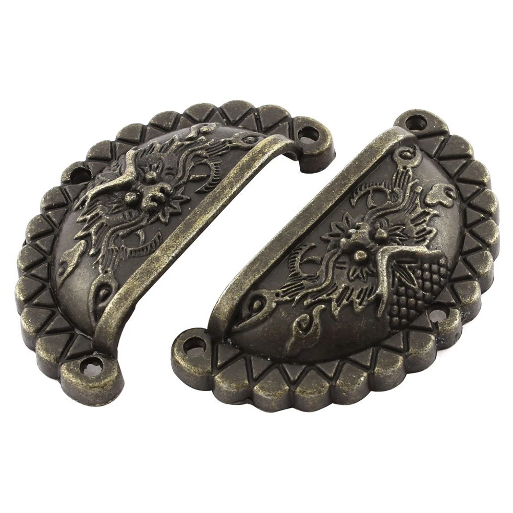 SHGO HOT Cupboard Door Dragon Metal Pull Handles Bronze Tone
