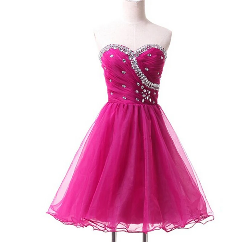 Robe-De-Soiree-Courte-A-Line-Strapless-Organza-Beading-Pleated-Short-Formal-Dresses-Abendkleider 