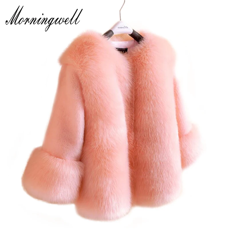 

Morningwell Brand Baby Girls Jackets Winter Warm Kids Faux Fur Jackets Coats Fashion Children Girls Thick Outerwear Clothes Soft