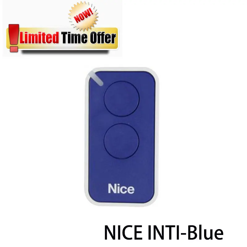 

Limit time offer ! Garage remote controller key fob for NICE inti 2 button 433.92Mhz BLUE battery manual included