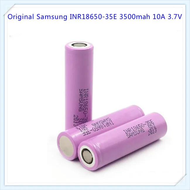 Для samsung INR18650-35E 3500mah 10A 3,7 V высокодренажная литий-ионная аккумуляторная батарея с плоским верхом(1 шт