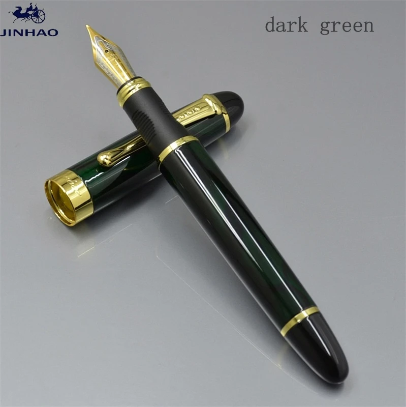 JINHAO X450 класса люкс 0,5 или 1,0 мм наконечник Металл Китайская каллиграфия перьевая ручка, канцелярские принадлежности для офиса, школьные принадлежности, бренд ручек молочного цвета