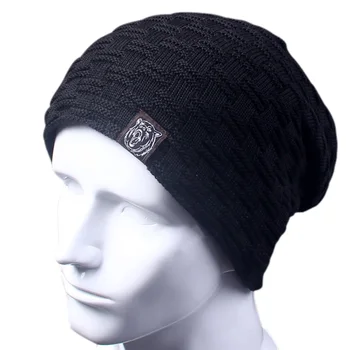 

Casual Brand Men Winter Hat Beanie Hats Fur Warm Baggy Knitted Skullies Bonnet Ski Sports Adult Cap New Arrival Beanies