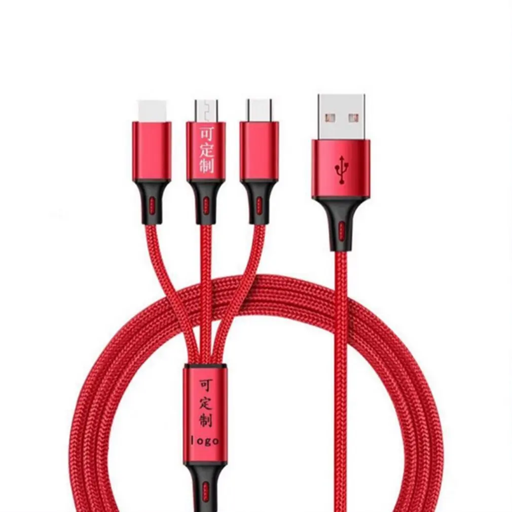 

USB Cable for iPhone Xs Max XR X 3 in 1 USB Fast Charging Cable for Samsung Huawei Type C Android Cable 3 in 1 Micro USB Cable