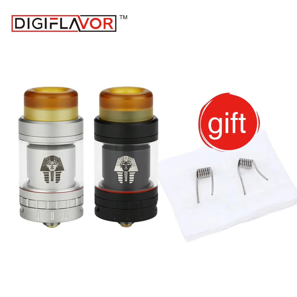 

Digiflavor Pharaoh Mini RTA with 2pcs Pre-built Clapton Coils Rebuildable Atomizer 2ml Can Extend to 5ml Tank for Battery MOD