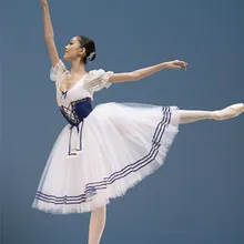 Disfraz de Ballet de Giselle para mujer, Manga corta clásica, vestido de leotardo de Ballet profesional