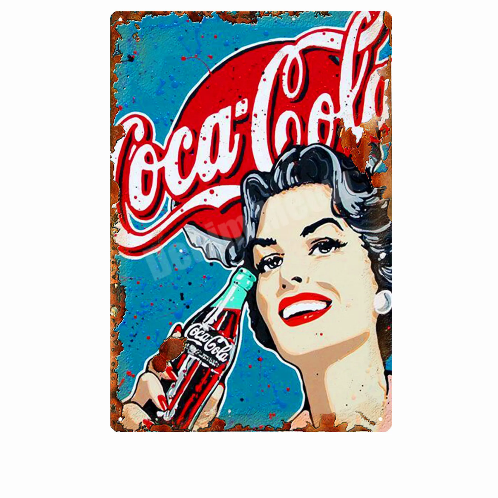 Coke Cola Poster Cold Drinks Metal Tin Signs Vintage Bar Decoration Sexy Girl Plaque Pub Club Cafe Shop Home Wall Decor MN126
