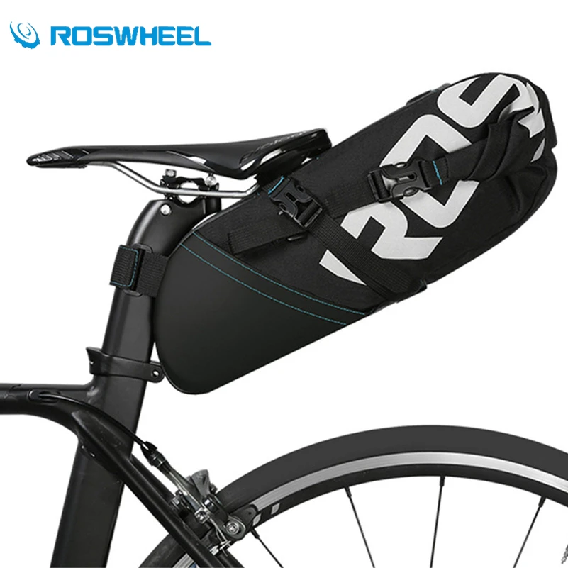 ROSWHEEL большая емкость 8L/10L водостойкая велосипедная седельная Задняя сумка Аксессуары для велосипеда MTB дорожный велосипед велосипедный
